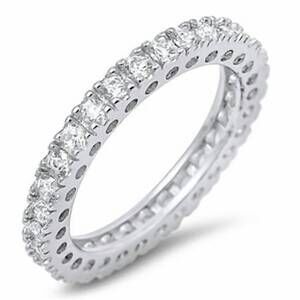 NEW STARLETTE women's chloe eternity ring in silver